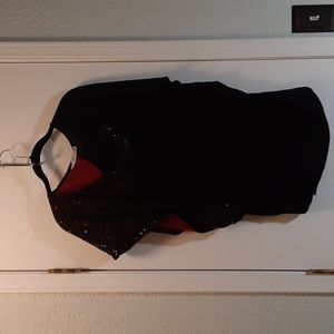 Maurice Black and Red Sequim Evening Top